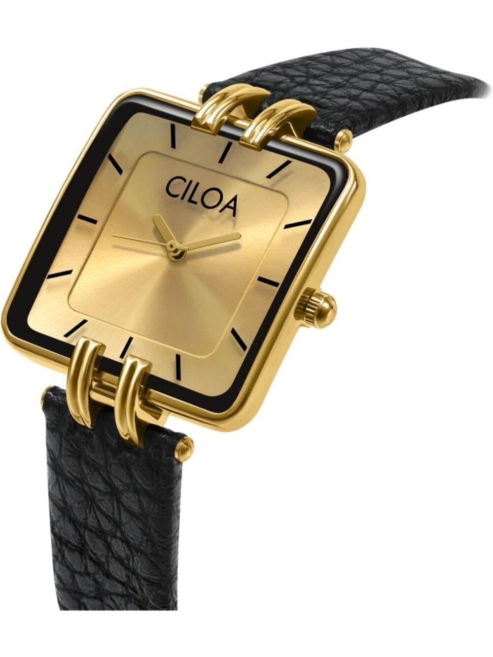 Women's Gold Leather Strap Classic Casual Fashion Square Dial Cute Wrist Watch - Picture 2 of 7